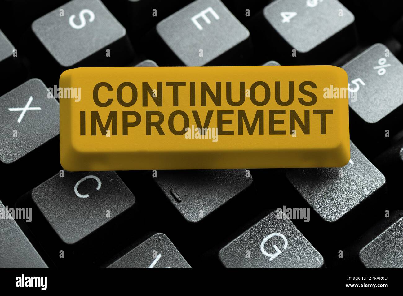 Text caption presenting Continuous Improvement, Word for making small