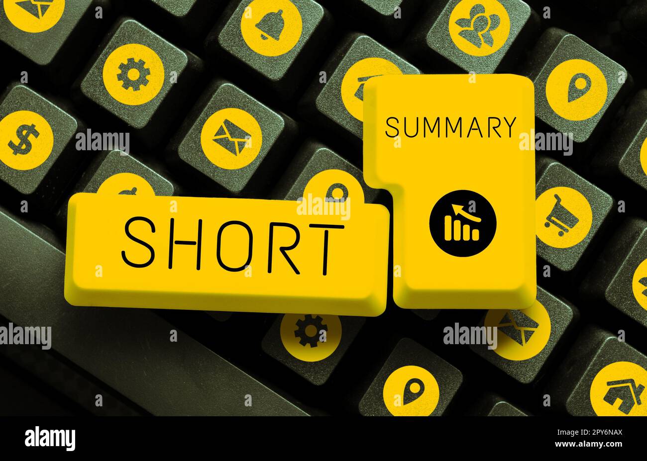 Writing displaying text Short Summary. Word for Brief statement of main points clear Stock Photo