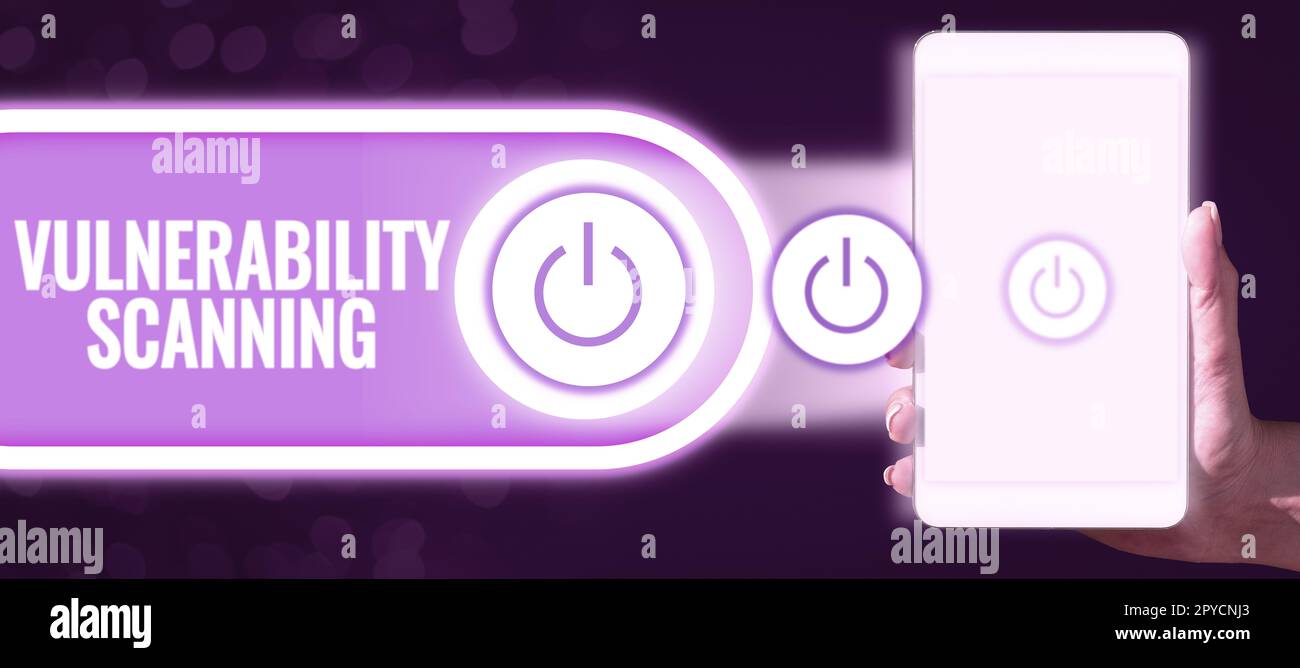 Conceptual display Vulnerability Scanning. Conceptual photo defining