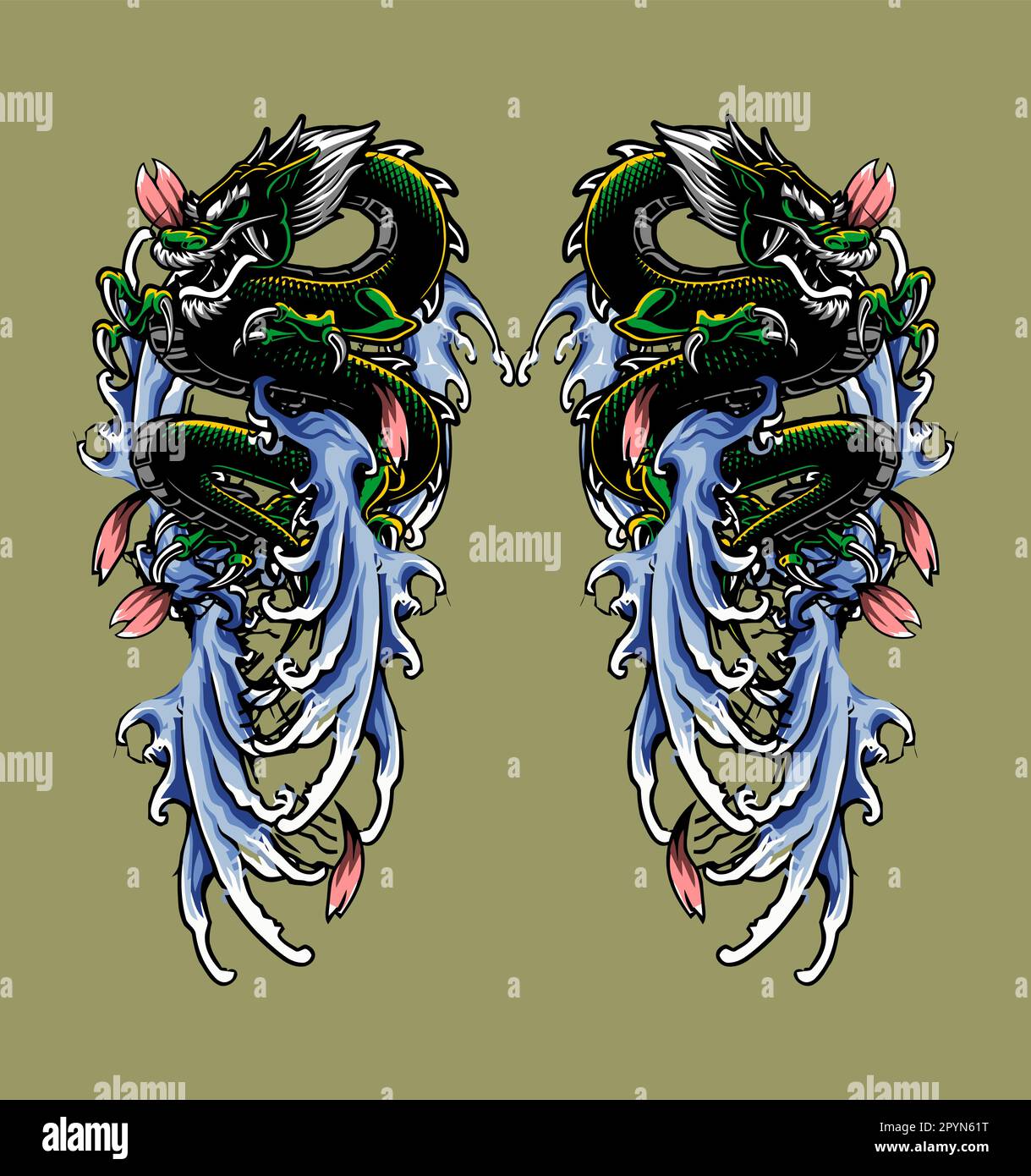 twin dragons vector template Stock Vector Image & Art Alamy