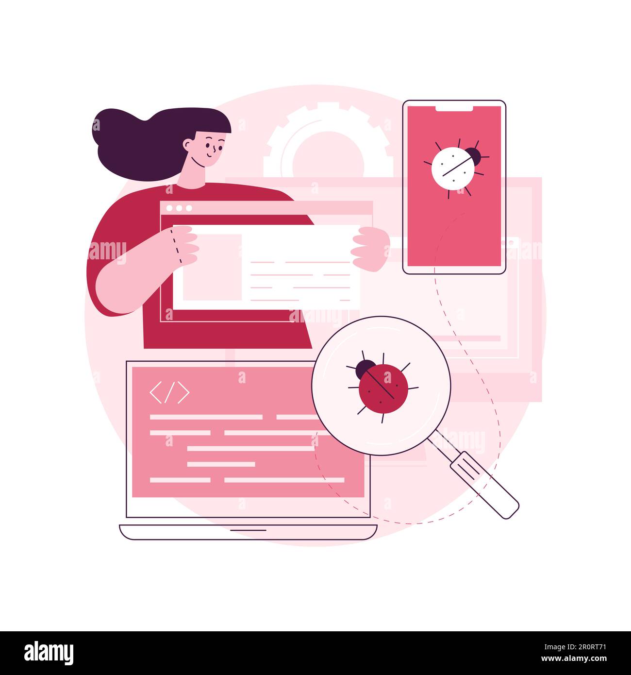 Crossplatform testing abstract concept vector illustration. Cross