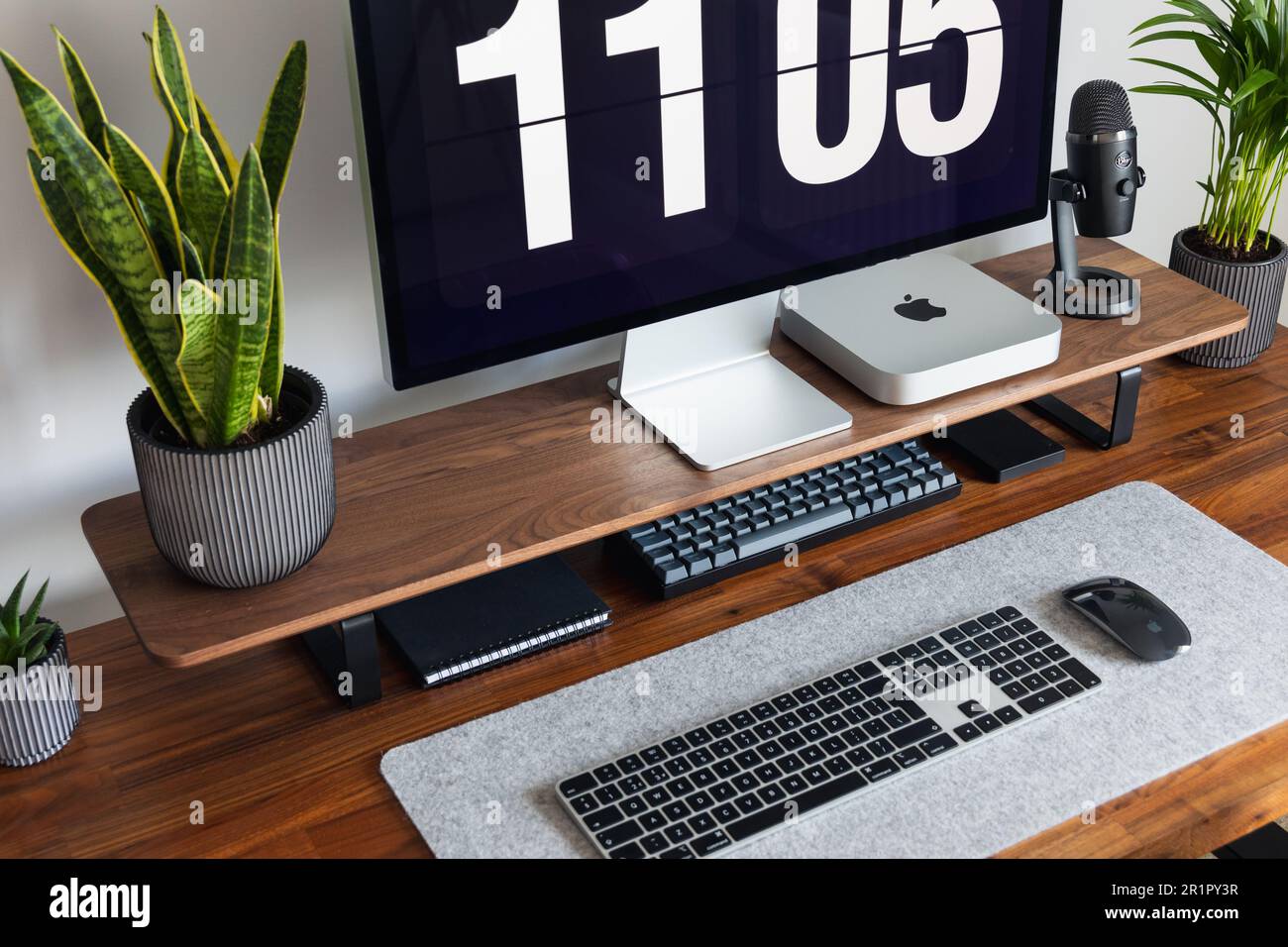 LONDON MAY 15, 2023 Minimal desk setup in modern home office with