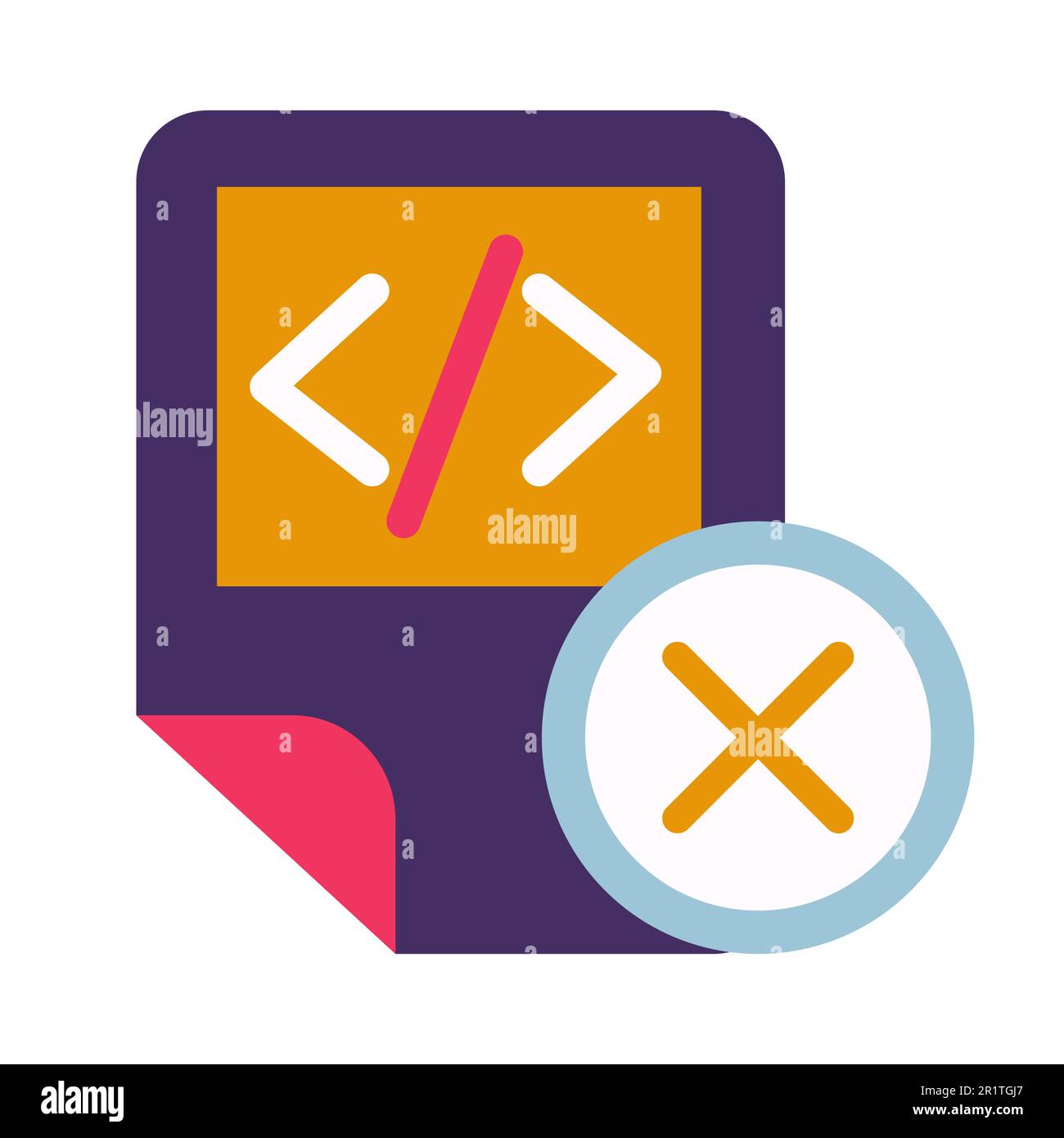 Coding script file delete symbol glyph vector icon. HTML tag, system