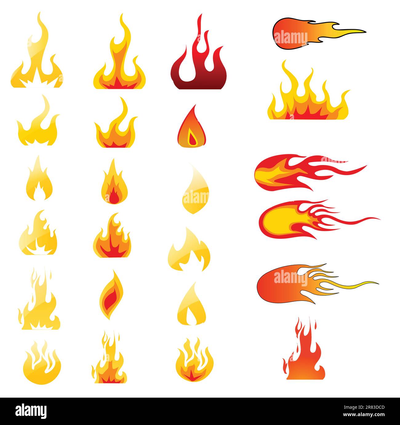 Fire Icons set vector Stock Vector Image & Art Alamy