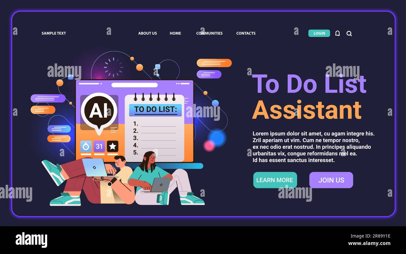 businesspeople completing todo list in computer app with ai