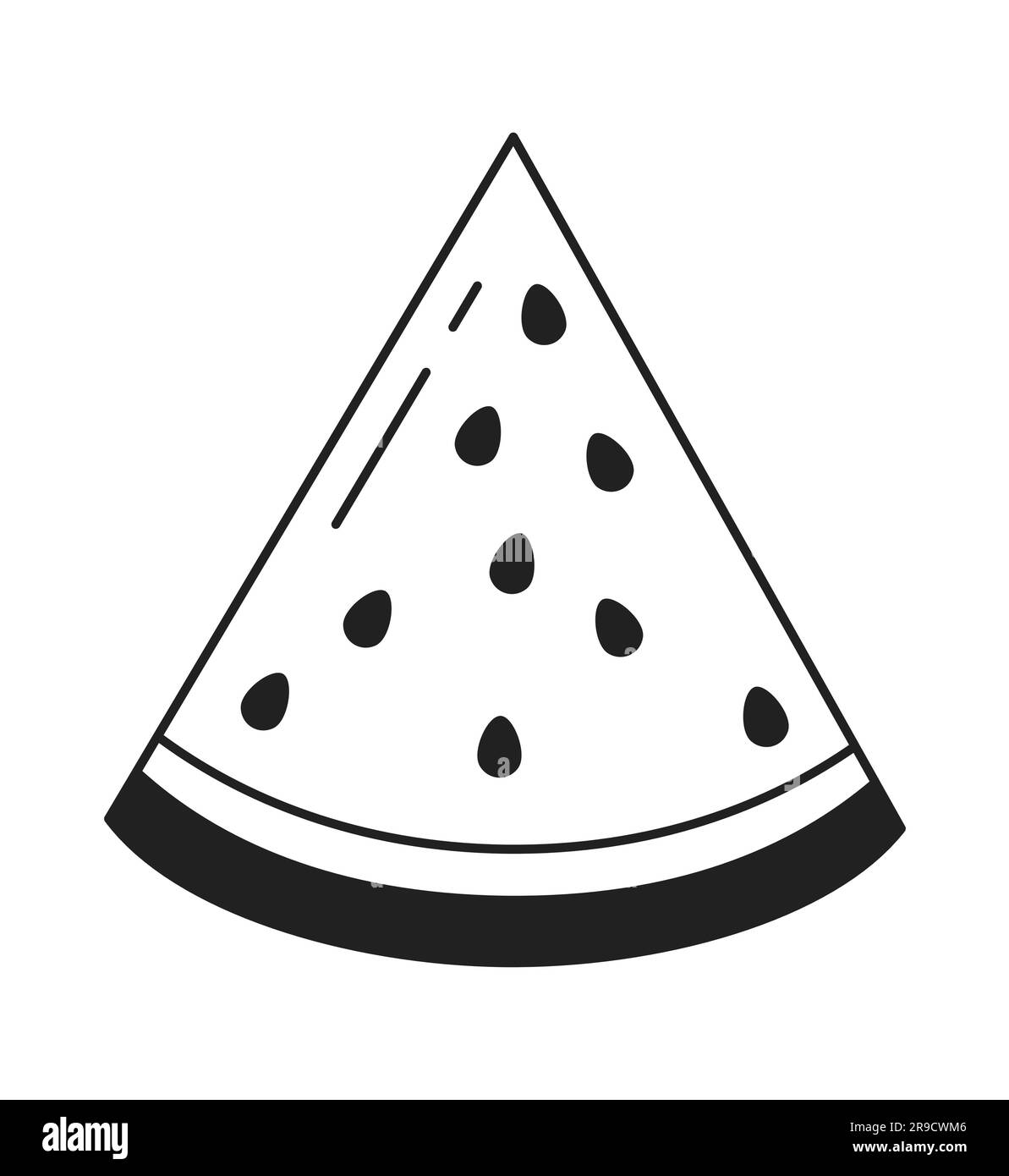 Watermelon slice monochrome flat vector object Stock Vector Image & Art