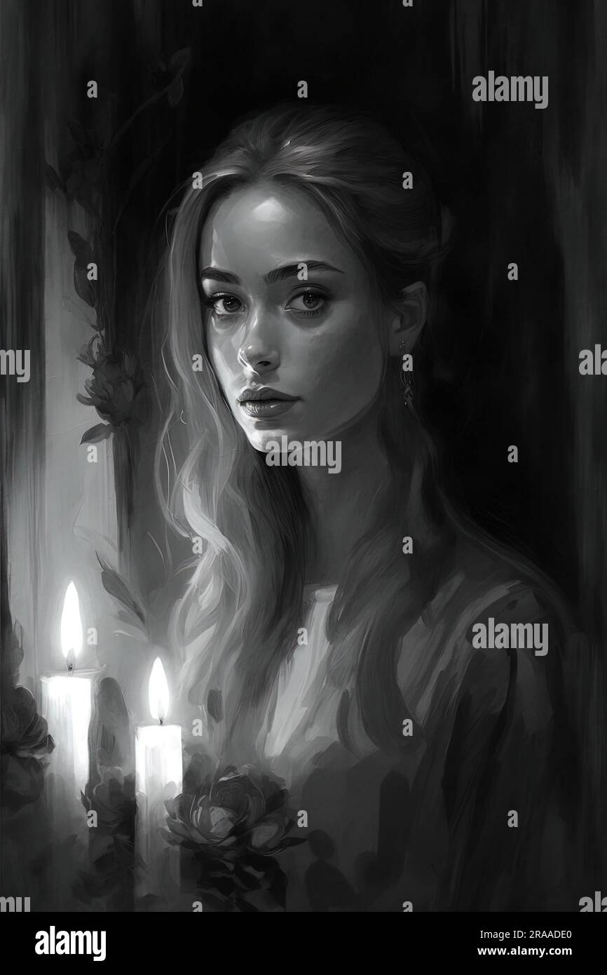 Portrait by candlelight Stock Photo Alamy