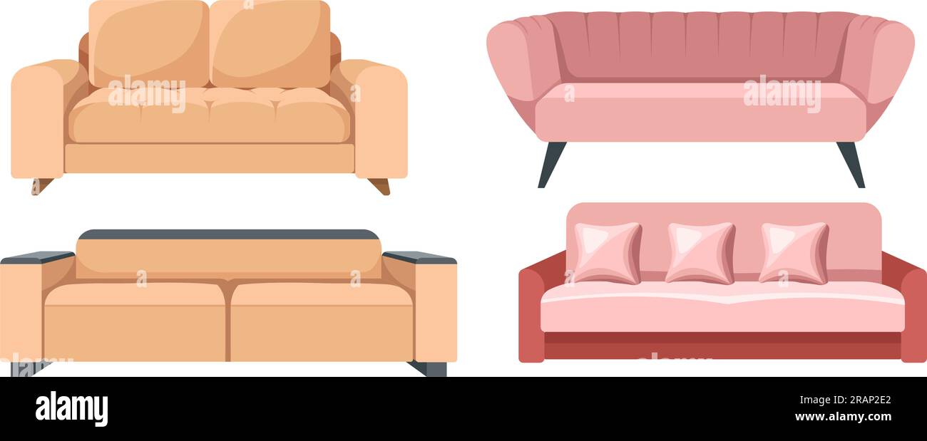 Home interior design, sofas and couches vector Stock Vector Image & Art