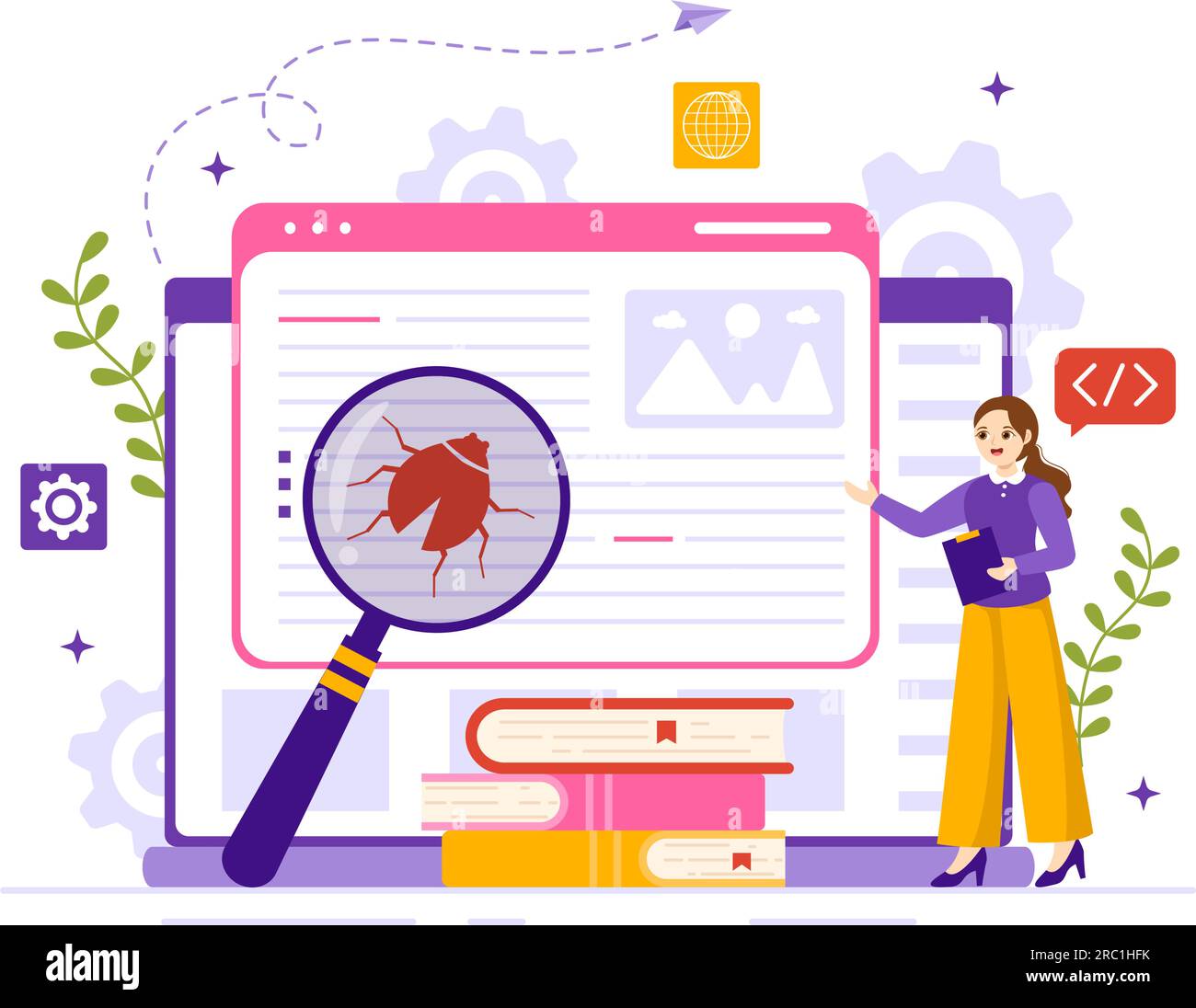 Software Testing Vector Illustration with Application Engineering