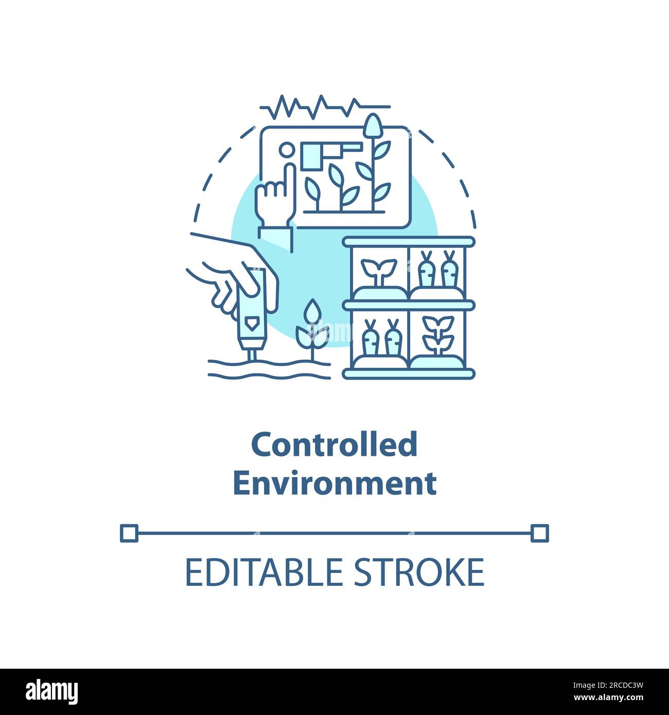 Linear customizable controlled environment icon concept Stock Vector