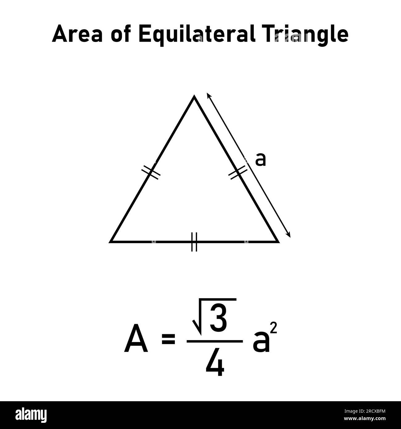 Area of equilateral triangle formula in mathematics. Vector