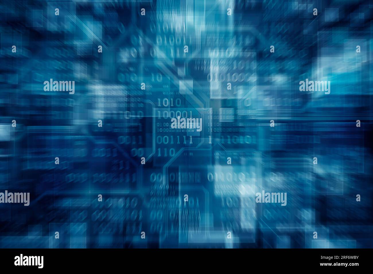 Shiny blue coding background. Matrix style binary background with