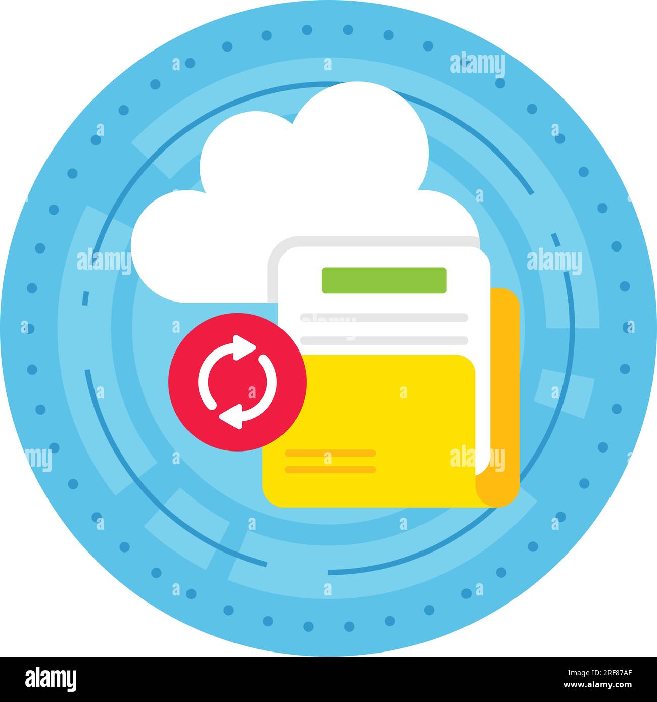 Automated data synchronization Vector Icon Design, Cloud Processing