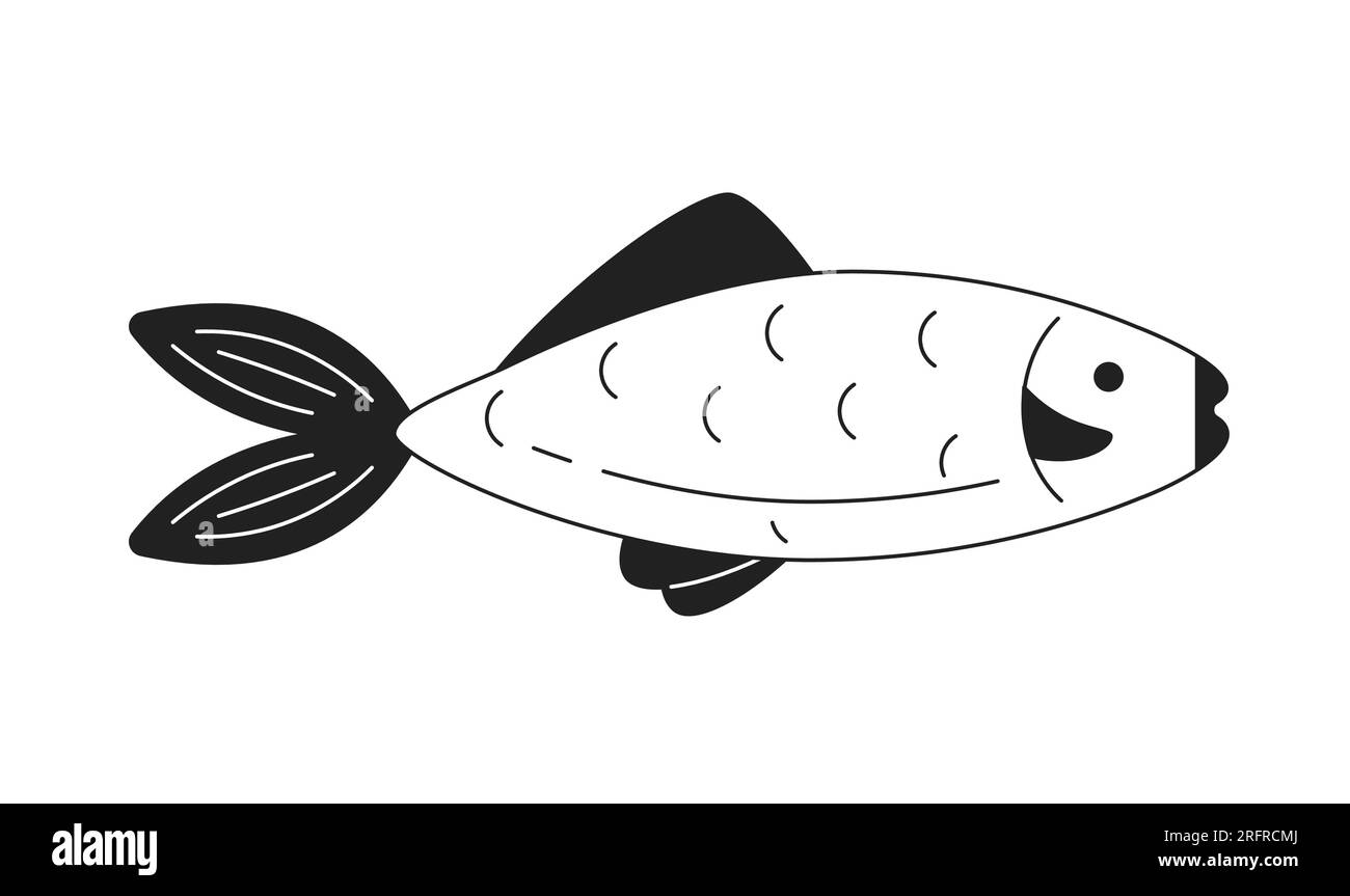 Big fish monochrome flat vector object Stock Vector Image & Art Alamy