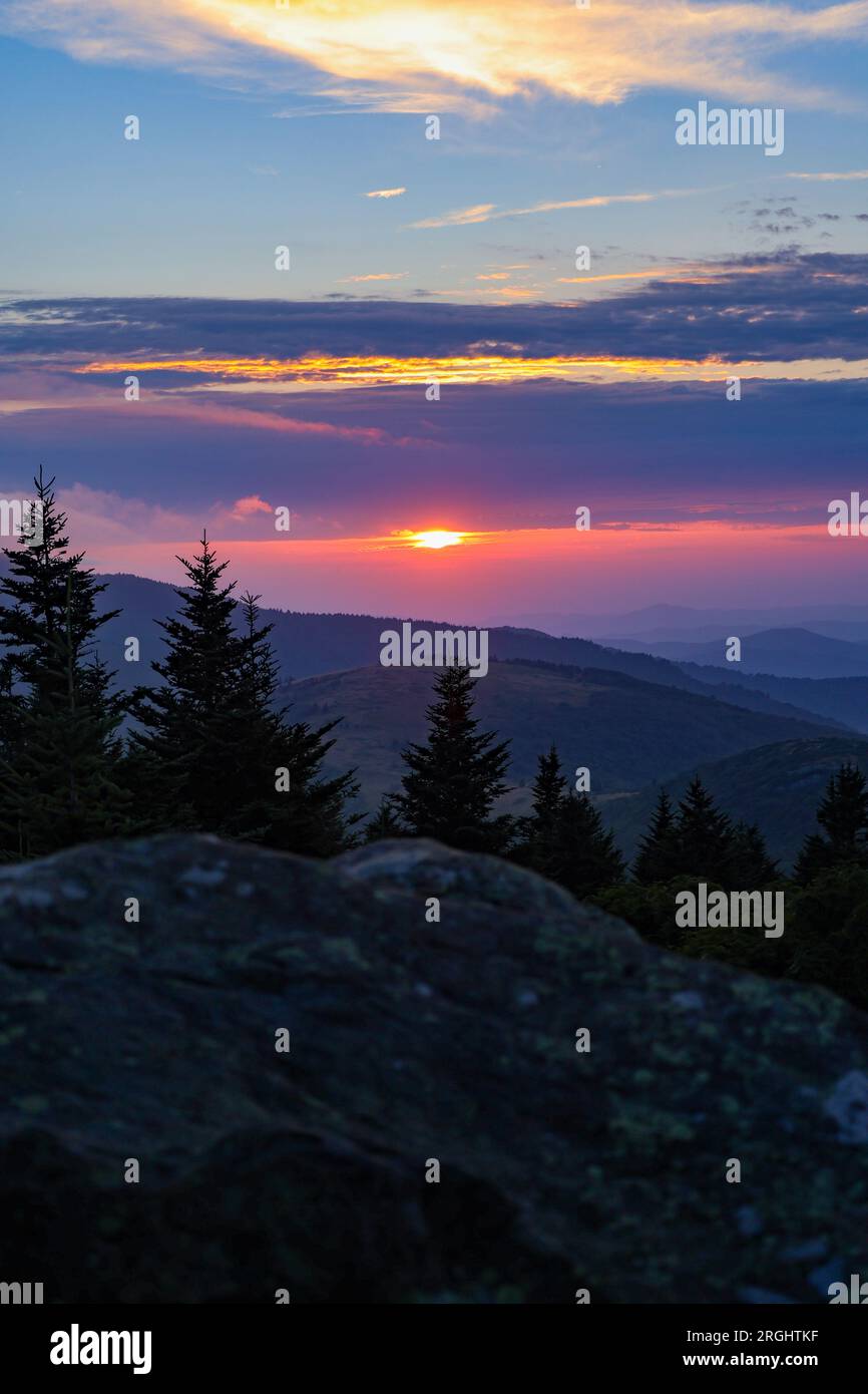 Sunset at Roan Mountain Stock Photo Alamy