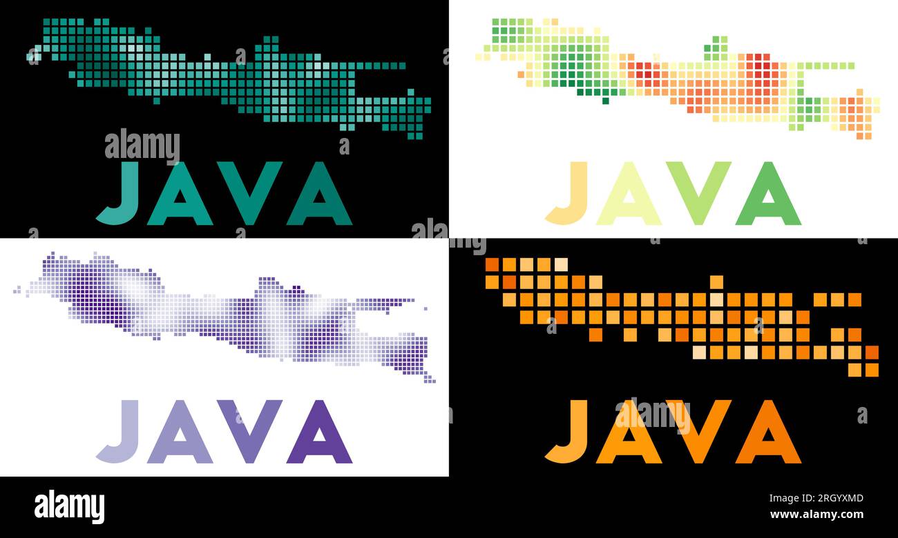 Java map. Collection of map of Java in dotted style. Borders of the