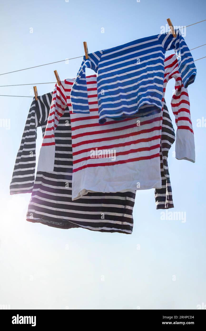 Laundry on clothesline Stock Photo Alamy