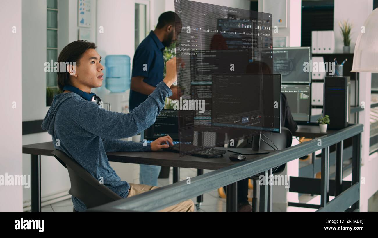 Qualified programmers helped by AR technology to visualize script in