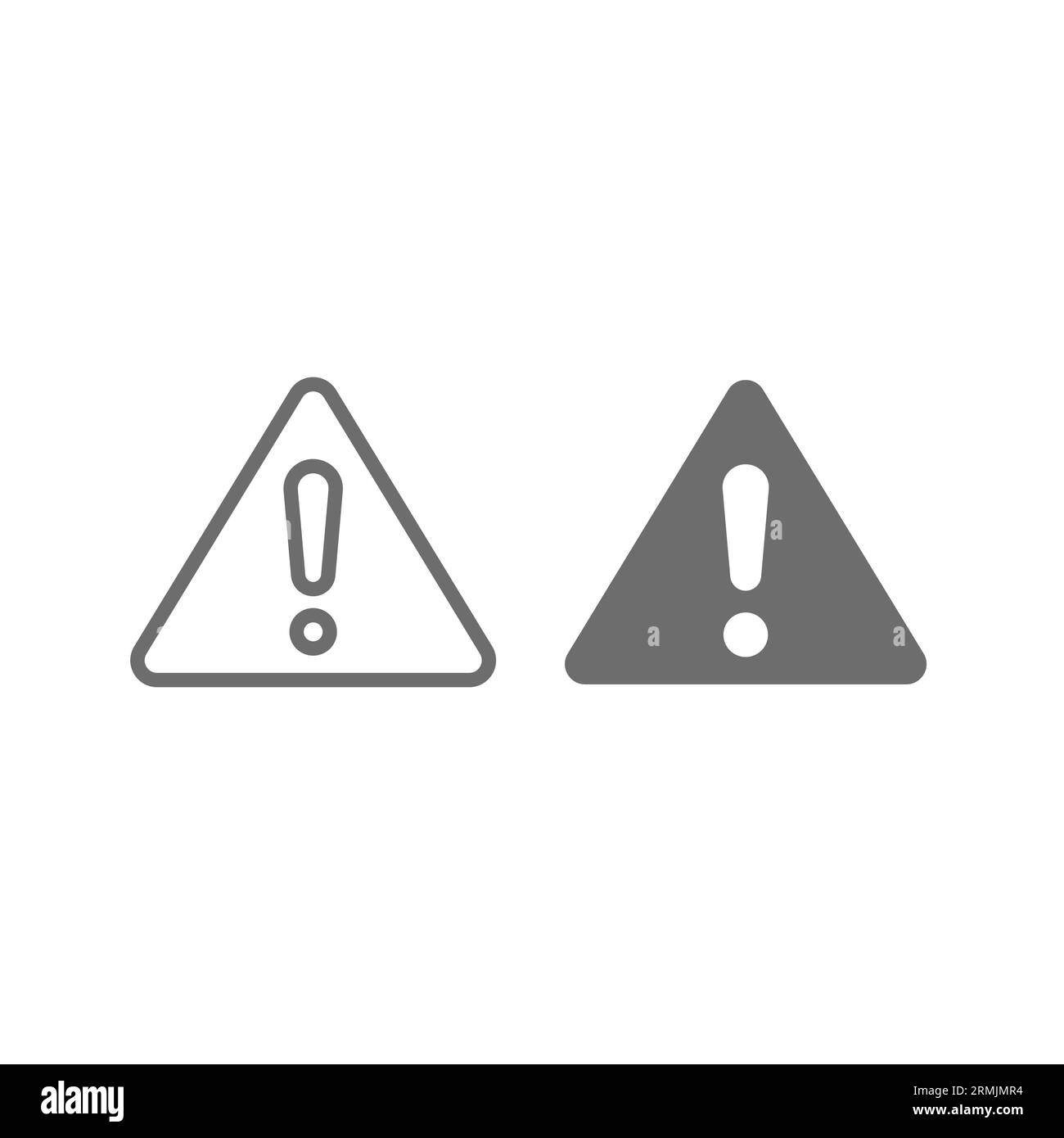 Triangular warning symbol with exclamation point. Error, attention