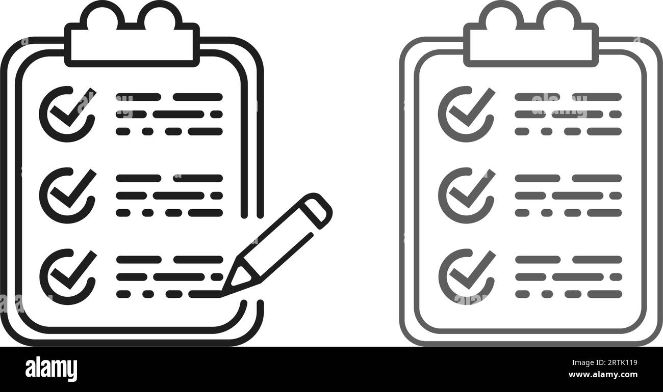 Checklist paper with pen. Clipboard checklist Checkbox form with pencil. check list icon. to do