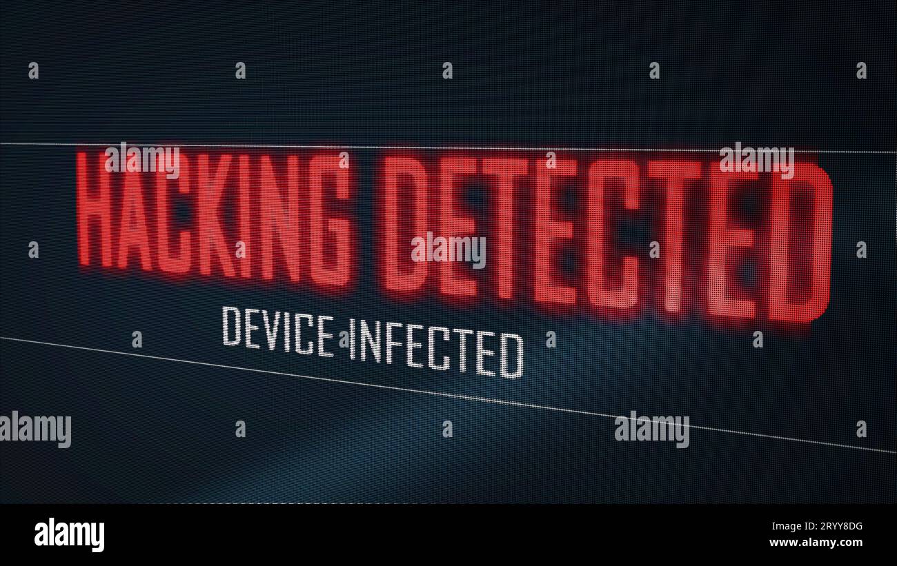 Hacking detected device infected text message from virus on computer