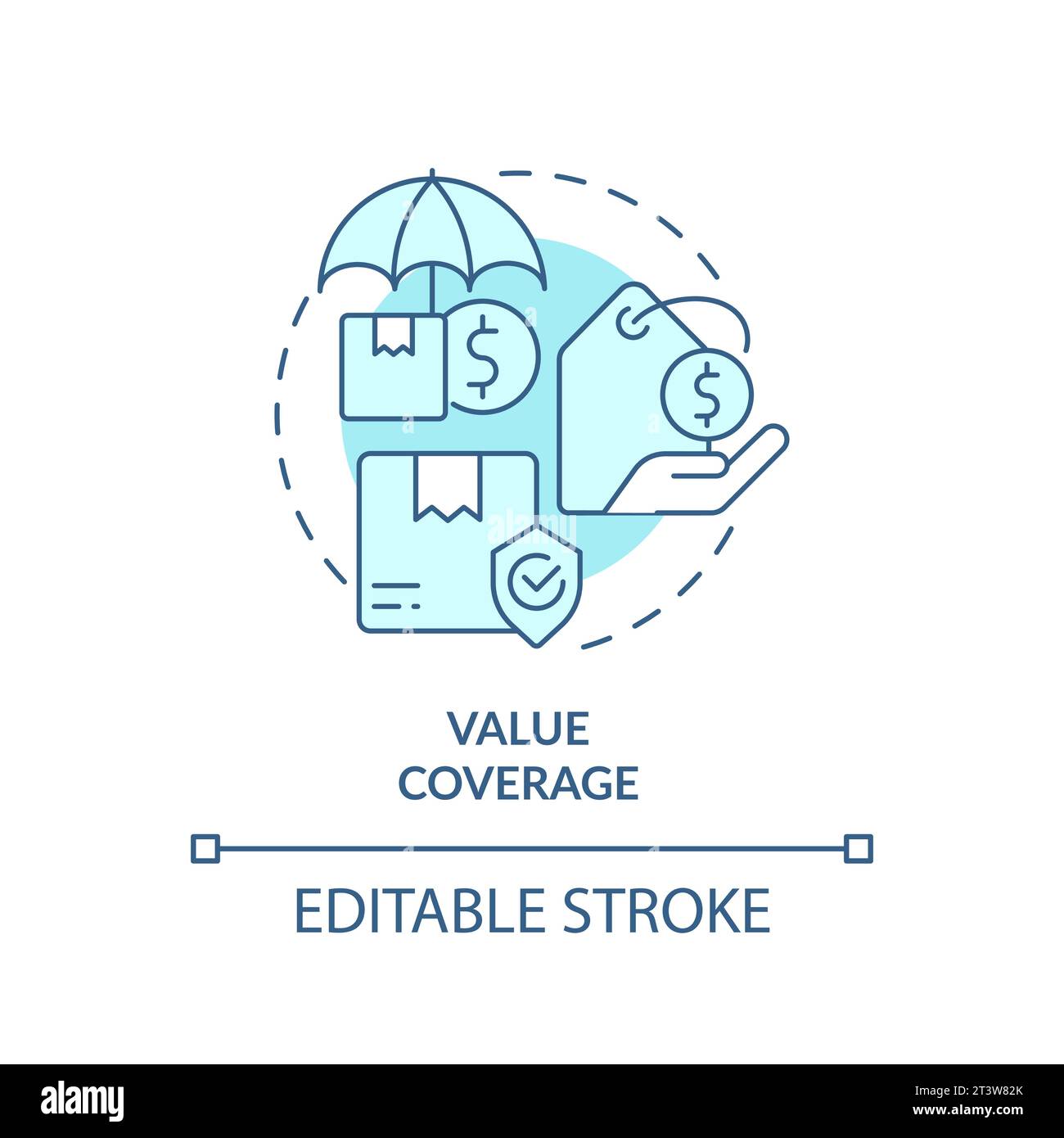 2D simple thin linear blue value coverage icon Stock Vector Image & Art