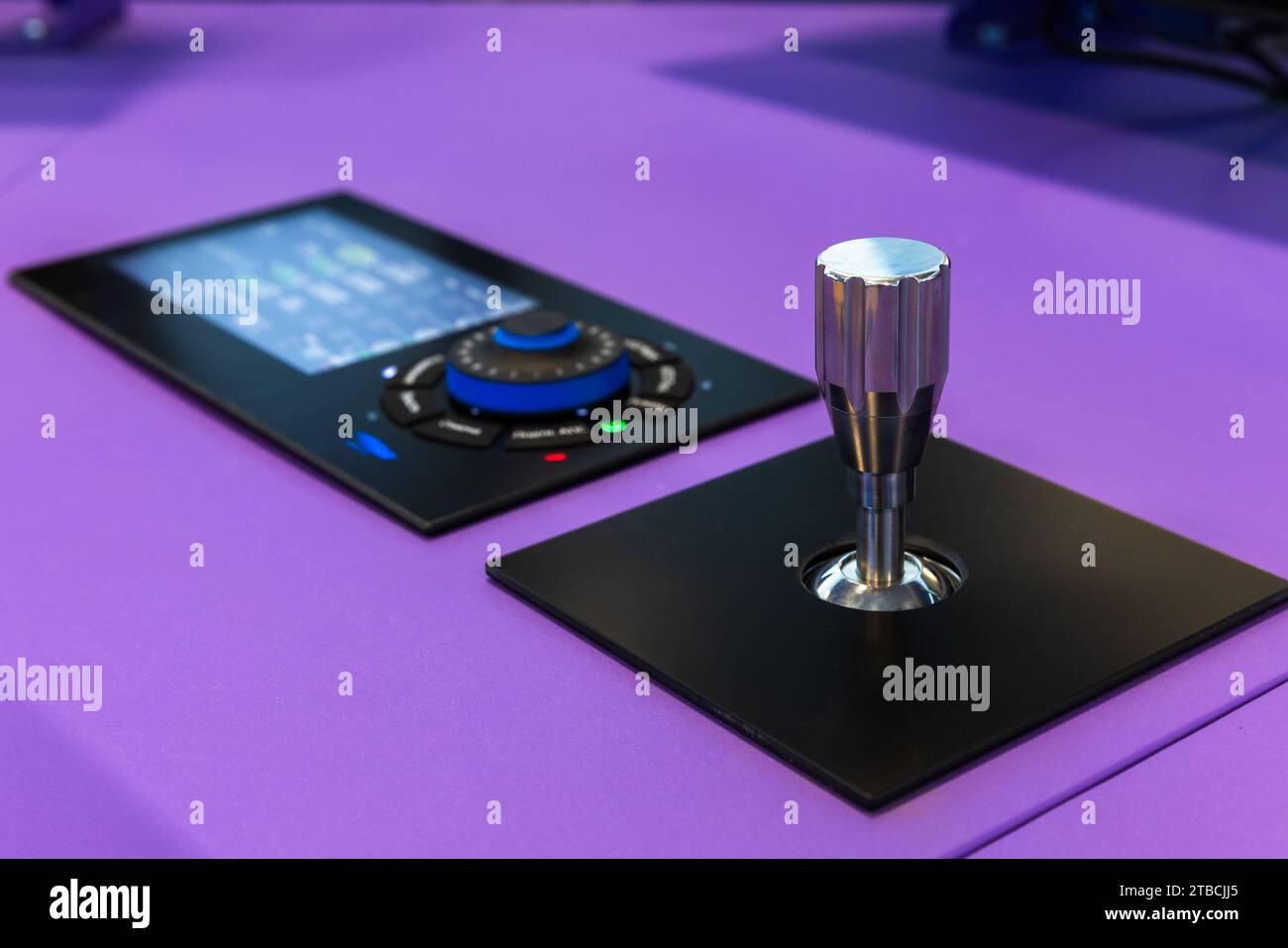 Modern ship control panel with Dynamic positioning control panel. It is