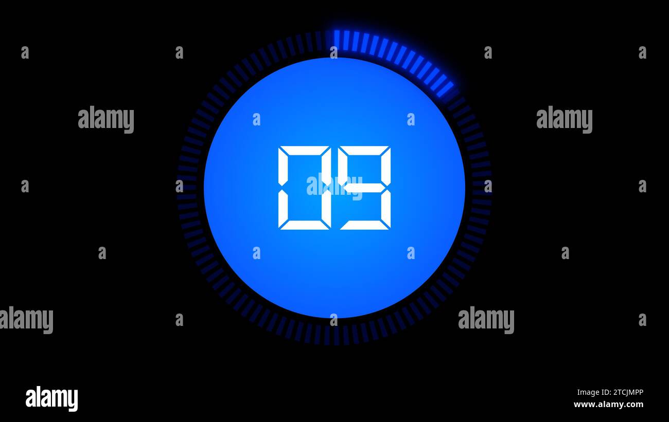 Digital Countdown Timer count, Number nine Stock Photo Alamy
