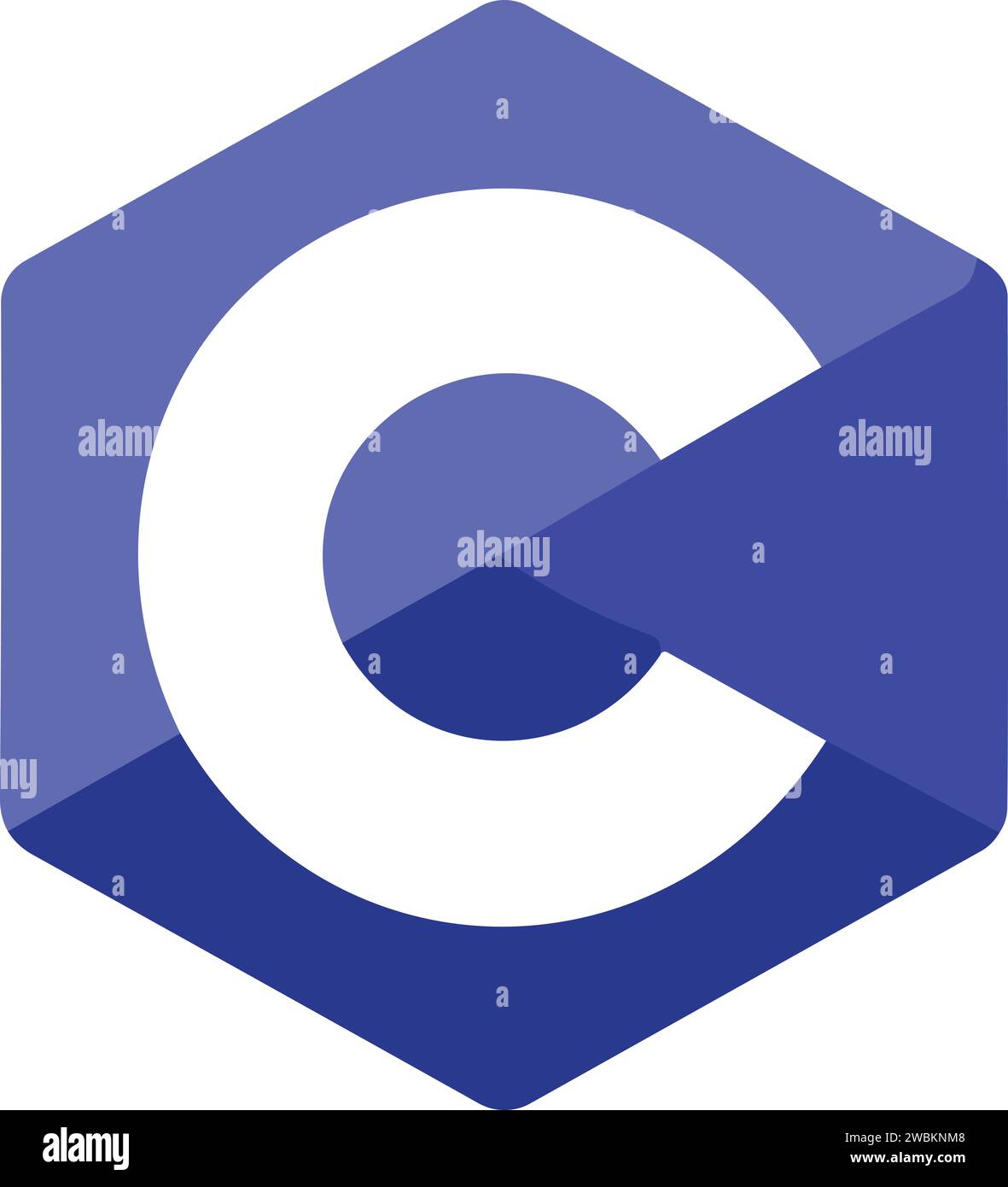 Set of most popular script and programming computer languages logos. Coding language C vector
