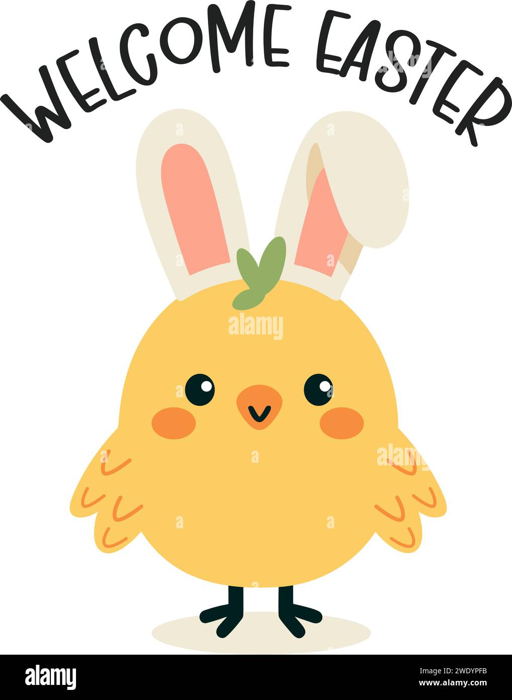Cute easter chick. Easter vector illustration Stock Vector
