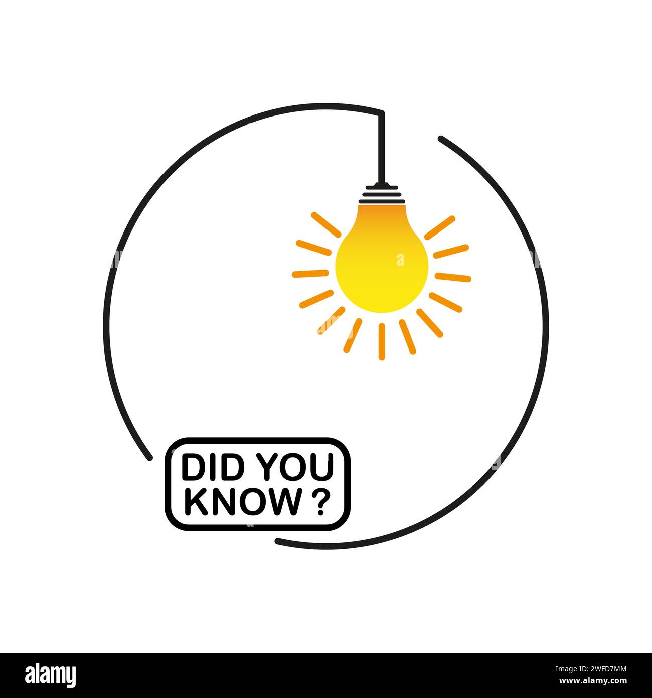 Text frame did you know. Did you know with hanging bulb. Vector(04)