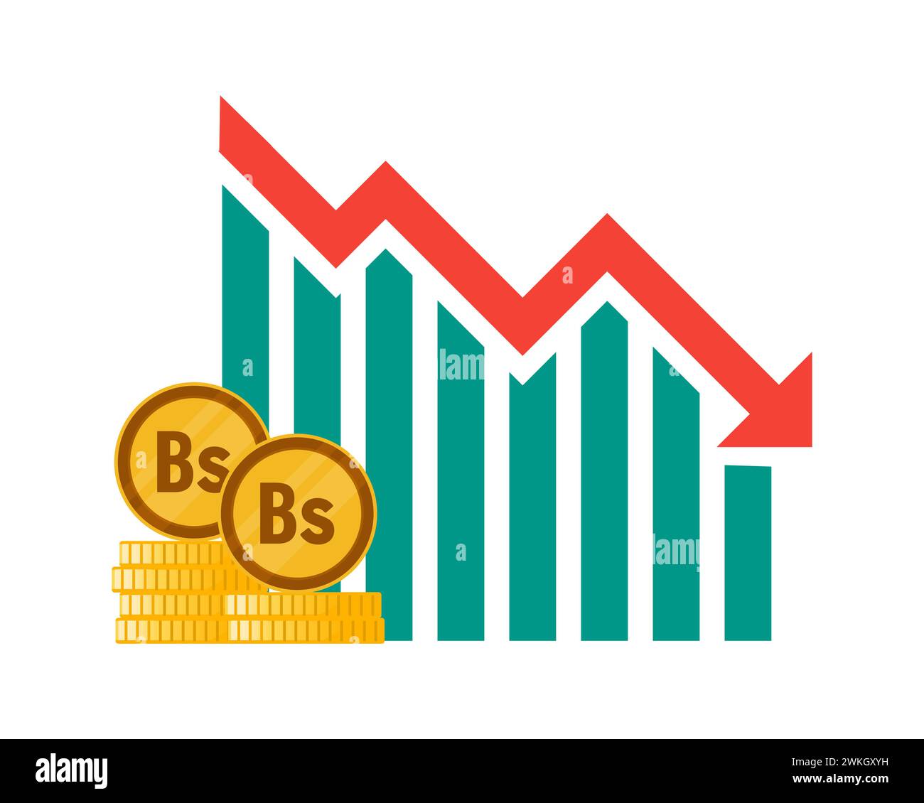 Boliviano and Venezuelan Bolivar Exchange Rate Value Decrease Down Stock Vector Image & Art Alamy