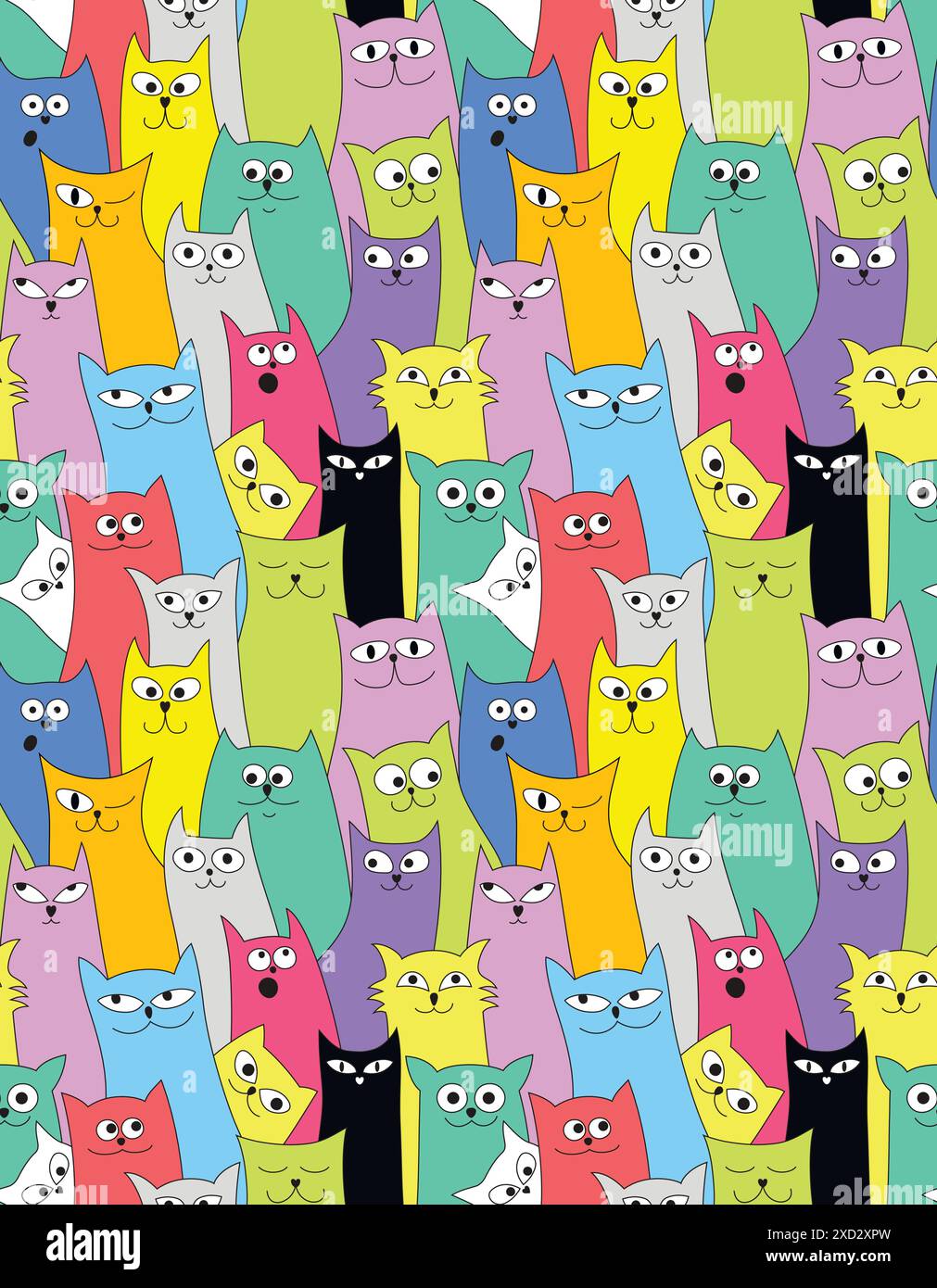 Cats. Seamless funny background Stock Vector Image &amp; Art Alamy