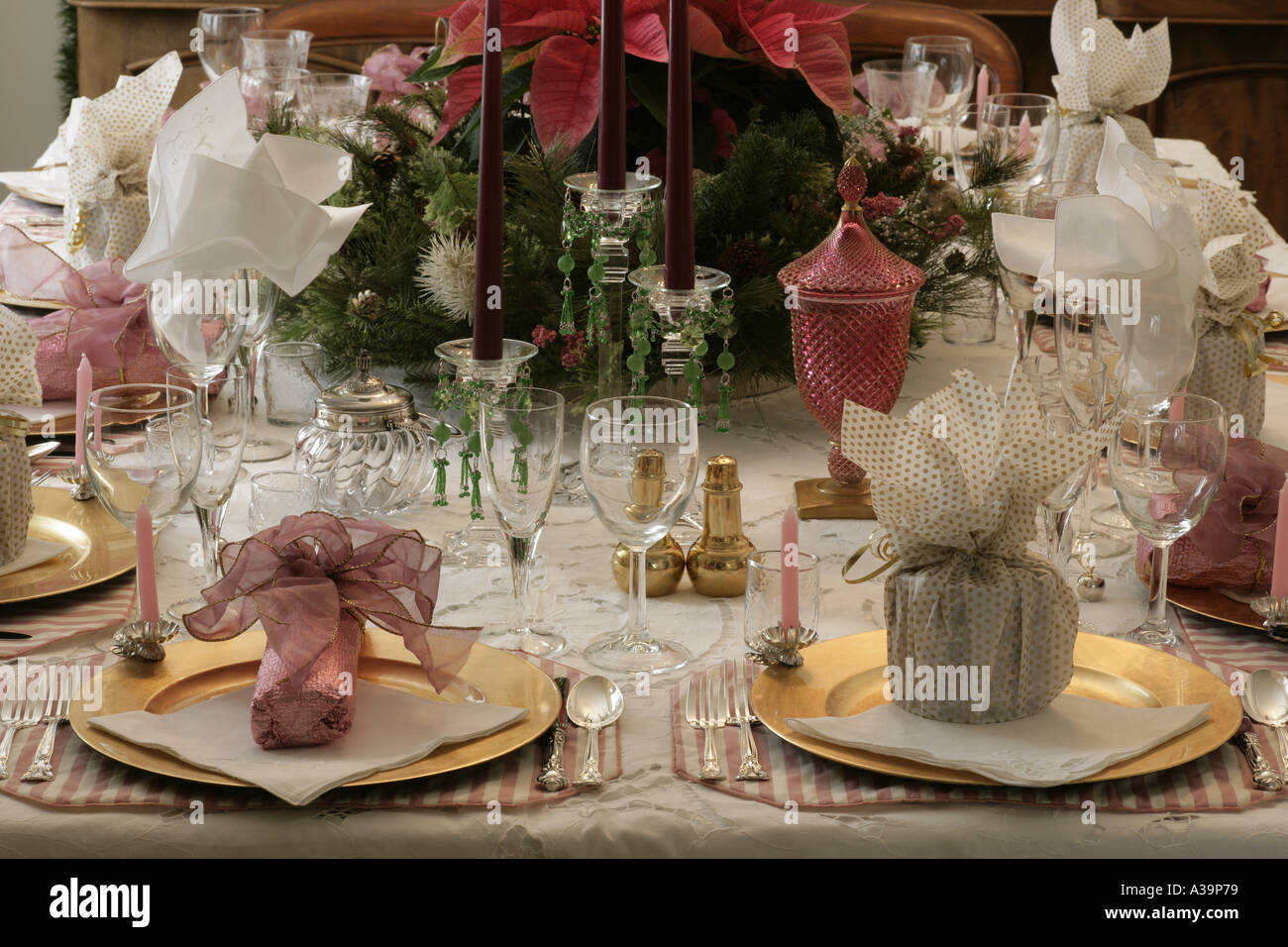 Formal table settings Stock Photo Alamy