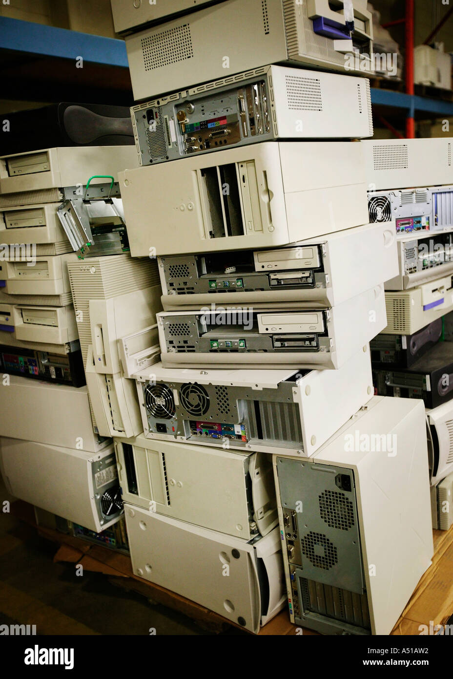 Computer equipment in a stack Stock Photo Alamy