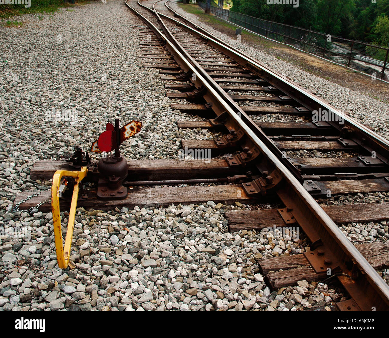 Railroad Track Switch Stock Photo Alamy