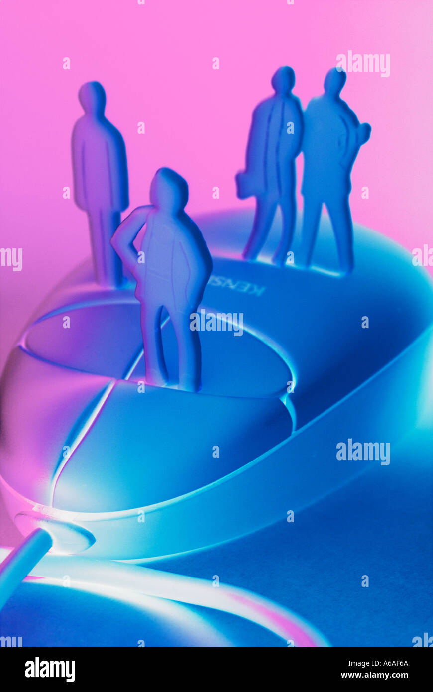 Figures on Computer Mouse Stock Photo Alamy