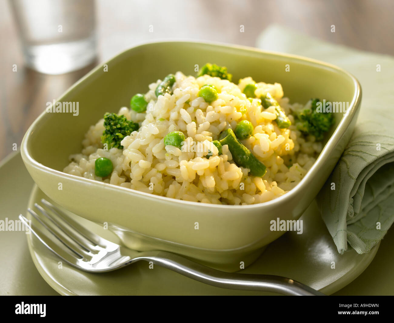 broccoli and pea risotto Stock Photo Alamy