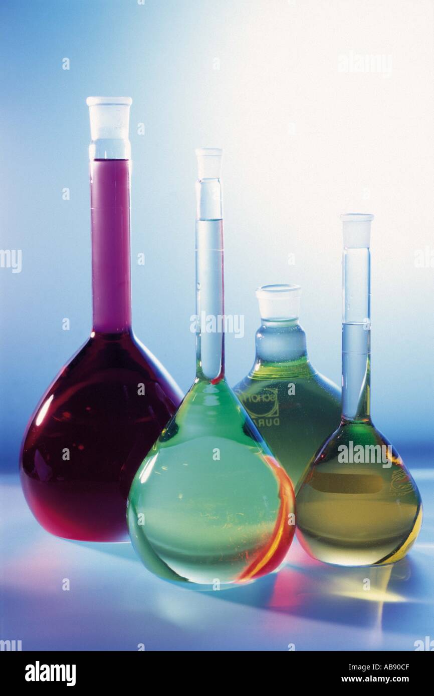 Chemical flasks Stock Photo Alamy
