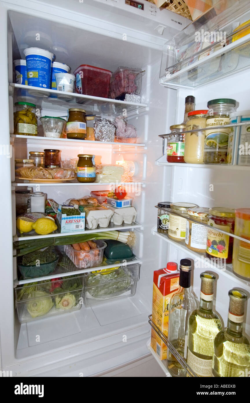 full filled refrigerator fridge Stock Photo Alamy
