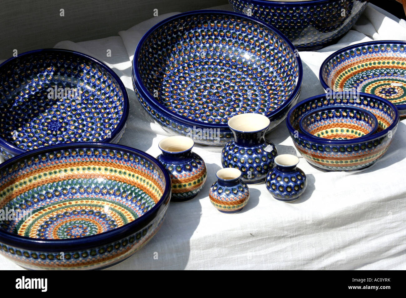 Beautiful pottery in Europe Stock Photo Alamy