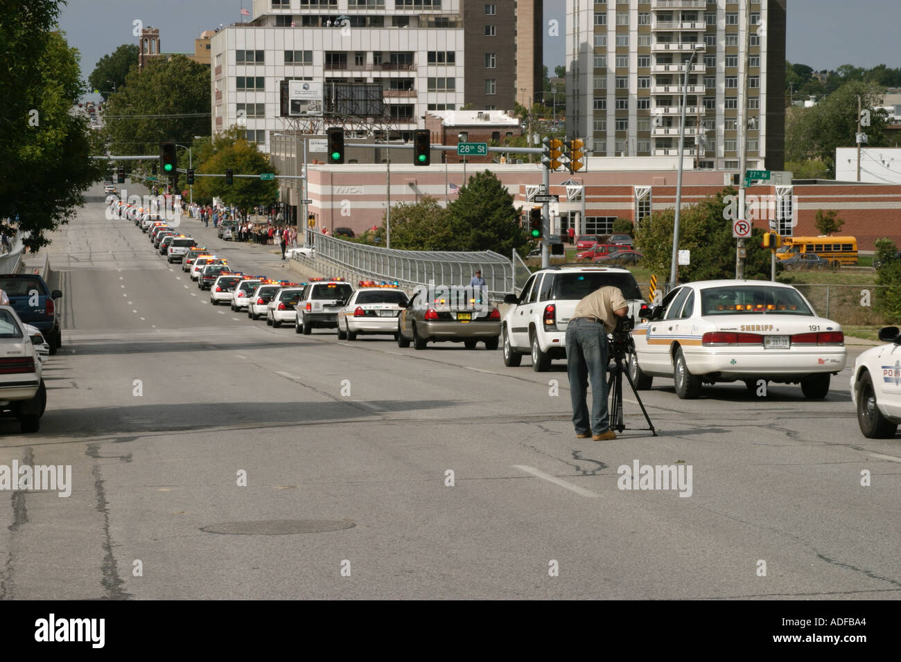 Police Funeral Procession Stock Photo Alamy