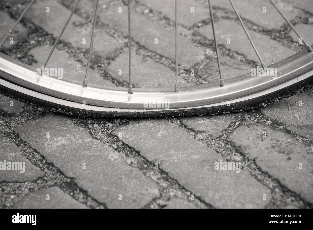 Flat Bicycle Tyre Stock Photo Alamy