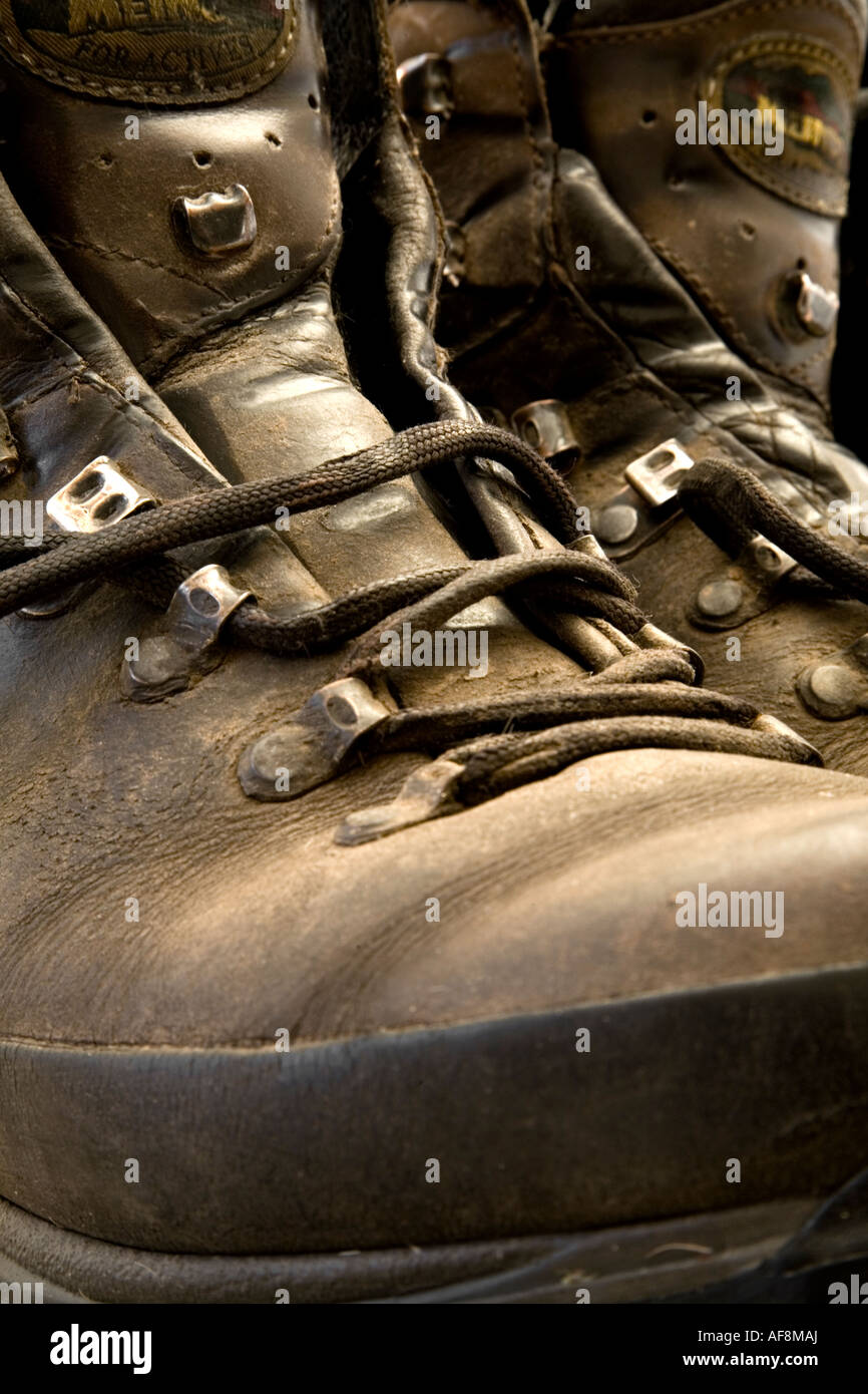 Old walking boots Stock Photo Alamy