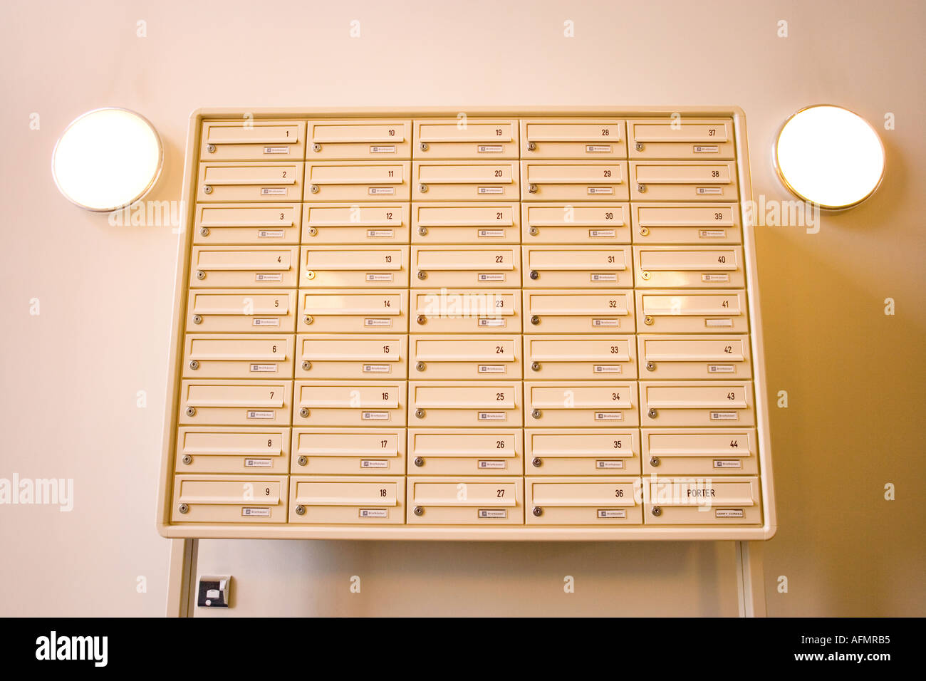 Multi Occupancy Post Boxes in Flats Stock Photo Alamy