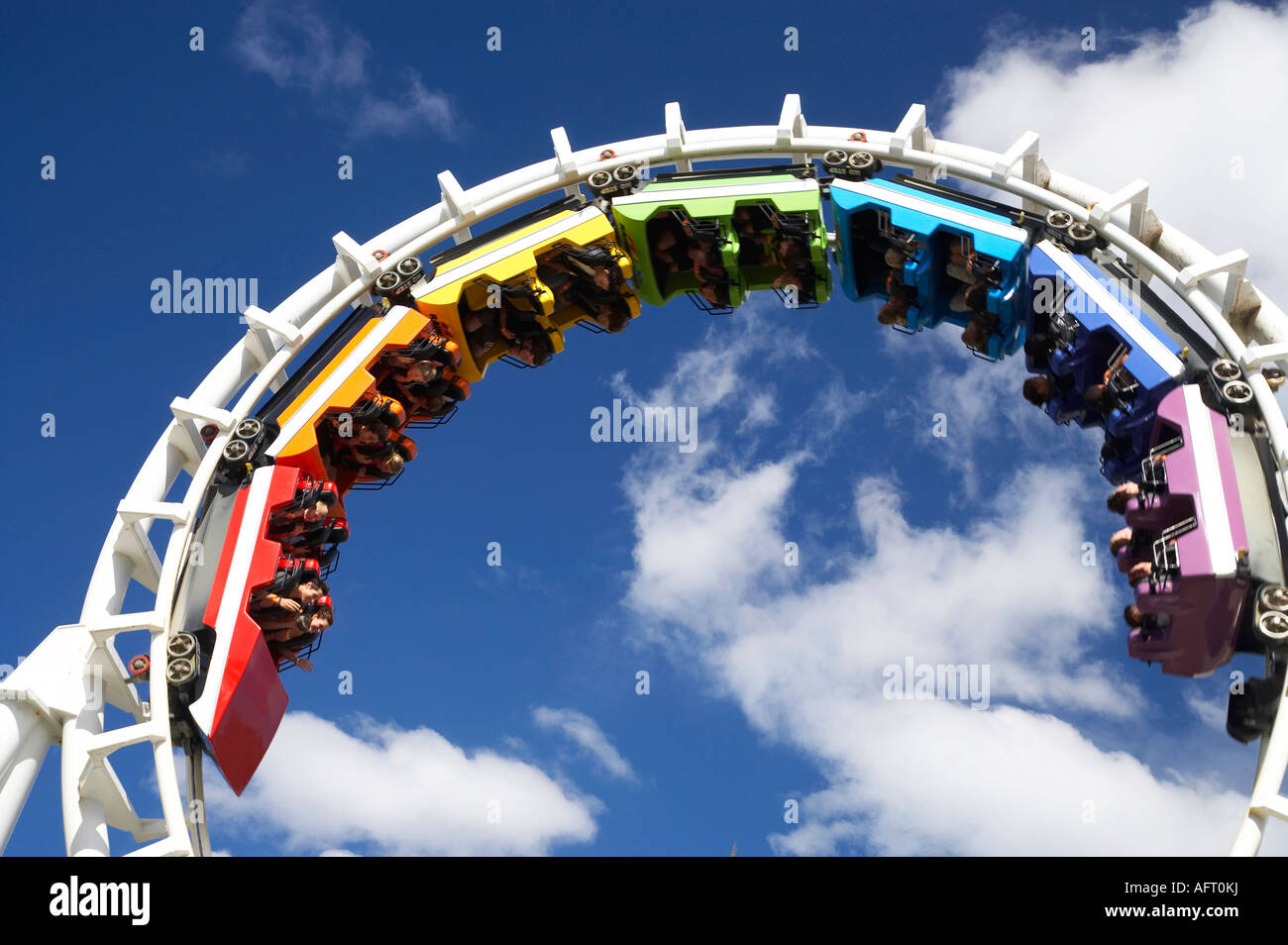 Corkscrew Roller Coaster High Resolution Stock Photography and Images