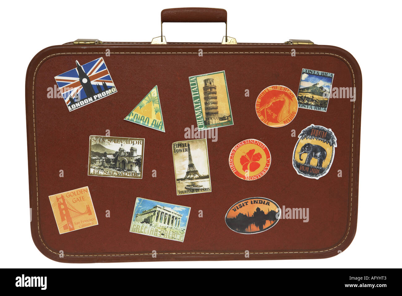 Suitcase with Stickers Stock Photo 8026178 Alamy
