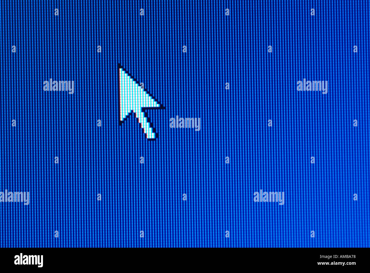 Mouse Pointer Arrow on a Computer Screen Stock Photo