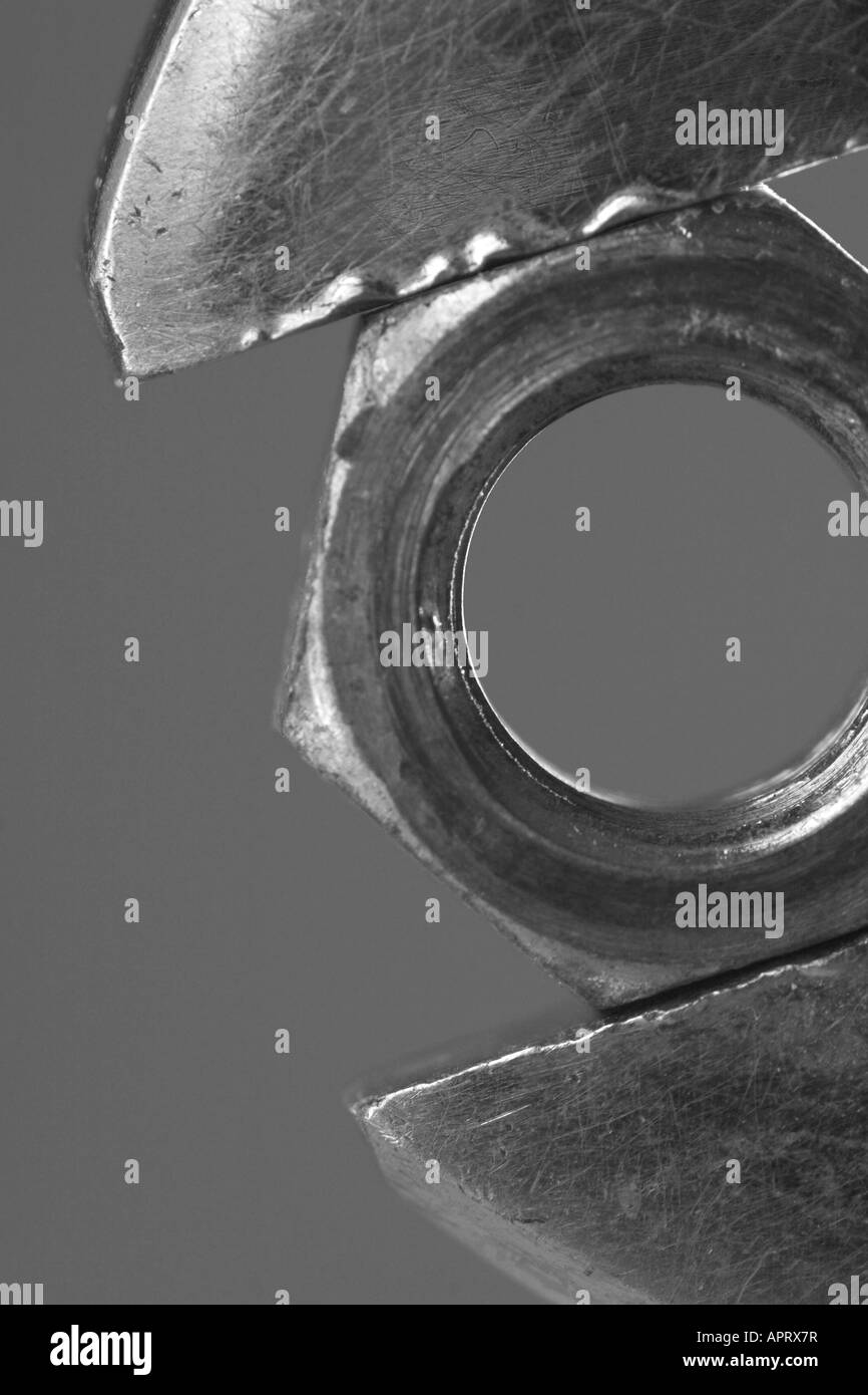 Adjustable spanner tool wrench with nut Stock Photo Alamy