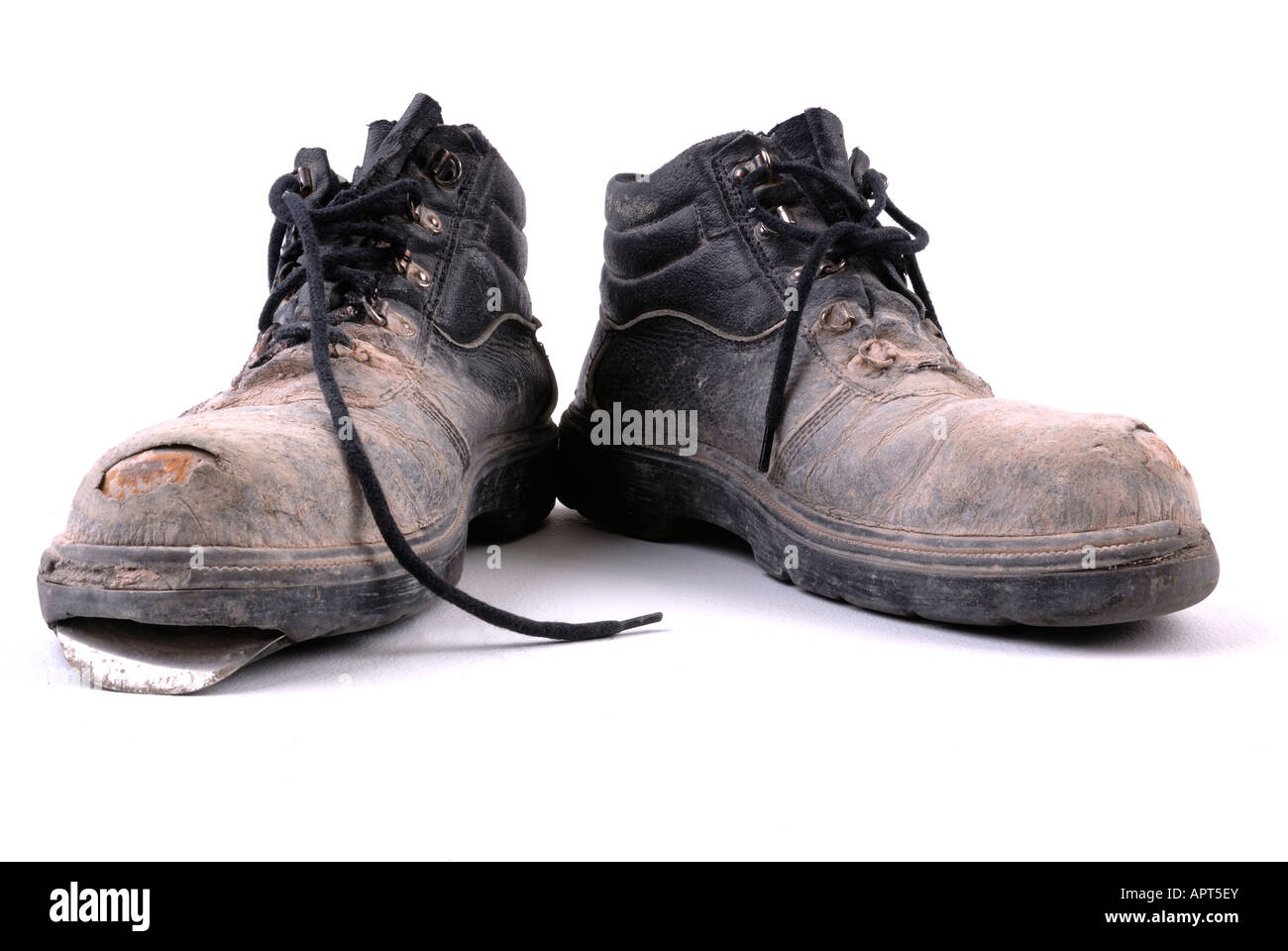 Old work boots Stock Photo Alamy